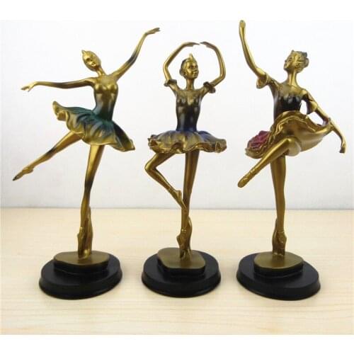 RETRO BALLET GIRL FIGURINES DANCING GIRL FIGURE STATUE RESIN CRAFT HOME DECORATION ACCESSOREIS WEDDING GIFT R1475