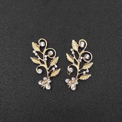 10 PCS Metal Rhinestone Tree Branch 28*52mm Diy Accessories Bride Hair Accessories Handmade Jewelry Making