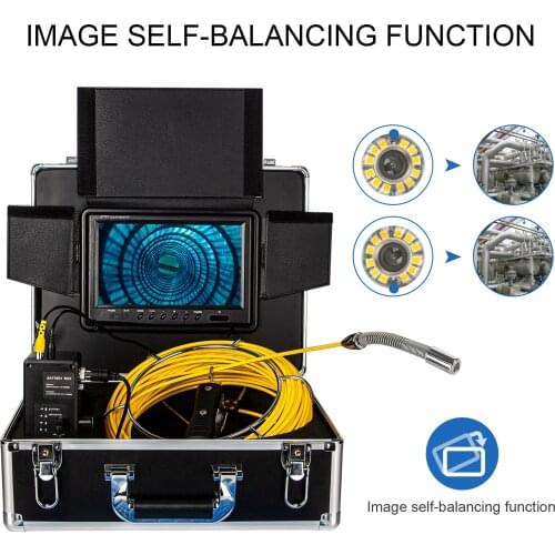 WP90F endoscope camera system with 9inch screen 20M 30M 40M 50M Image self-balancing For industrial inspection 512hz transmitter
