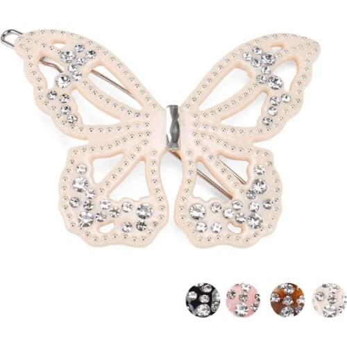 French Design Hair Barrettes Clip - Cellulose Acetate Butterfly Hair Accessory Ornament Tiara for Braids Birthday Wear Daily