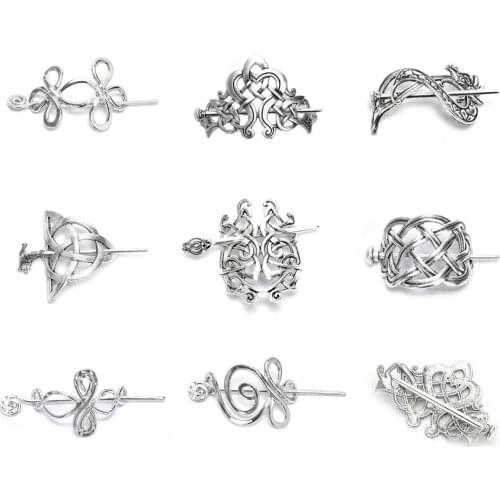 1PCS Hairpins For Women Viking Celtics Knotwork Hairpin Hair Jewelry For Women Cetilcs Hair Jewelry