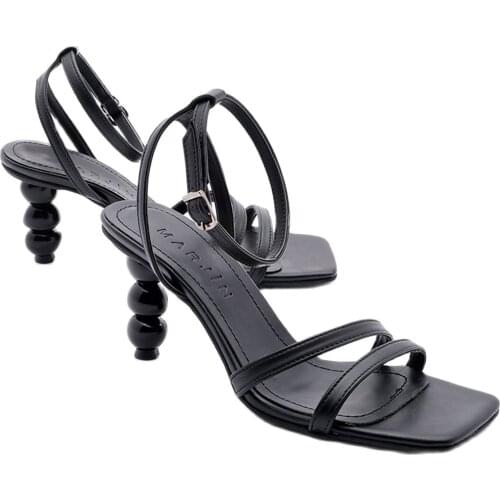 Womens Heeled Sandals Summer Women Shoe Sandals 2021 heels zapatos de mujer туфли на каблуке обувь Bople 36-40 Size Black Beige