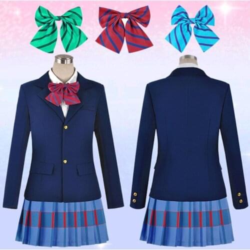Cute Unicorn Love Live Cosplay Costume Halloween Party Dress Japanese Anime Lovelive student School Uniform Blazer+Skirt+Bowtie