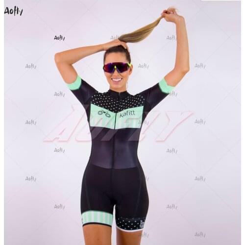 KAFITT Womens profession triathlon suit clothes Cycling jersey skinsuits Circle bicycle 3 colors jumpsuit kits pink thin pad