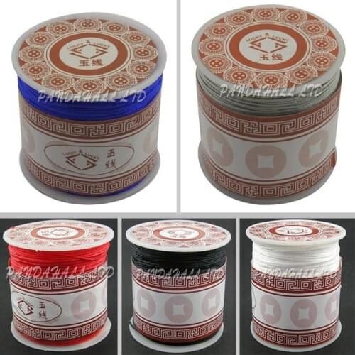 1mm Nylon Thread Cord Beading Threads DIY Material for Bracelet Jewelry Making Black about 35m/roll