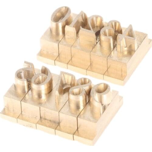 10pcs/kit Time New Roman Numbers 6mm Gold Brass Flexible Metal Stamping Logo Brass 0123456789 Embossed Leather Wood Craft Tools