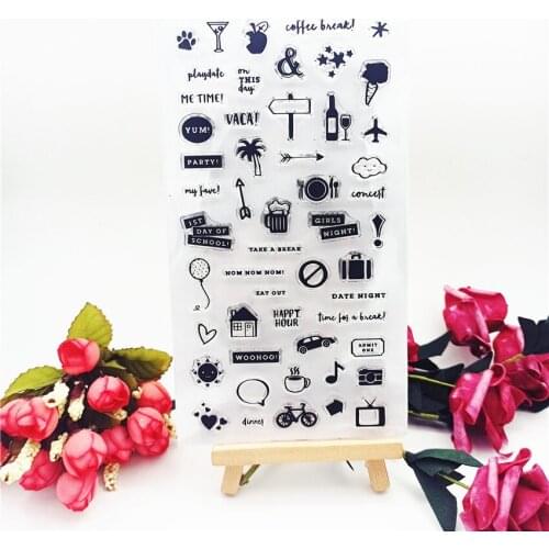 11*20CM Hot selling Small icon transparent clear stamp / silicone seal roller stamp DIY scrapbook album / card production