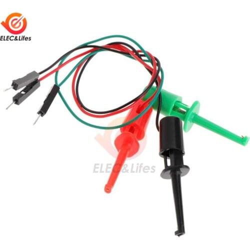 3Pcs Test Hook W/ Male Head DuPont Line Transistor Tester Test Hook For Electrical Test Work Hook Type Test Clip Instrumentation