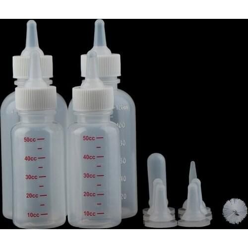 50/100ml Puppy Kitten Feeding Bottle Pet Dog Cat Bady Nursing Water Milk Feeder With Cleaning Brush Newborn Cat Drinking Bottles
