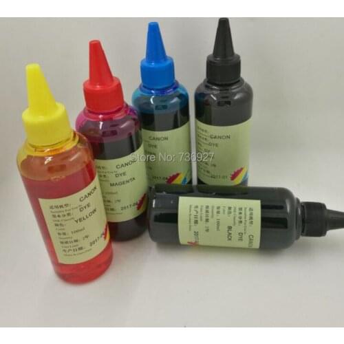 5X 100ml PGI-725 CLI-726 PGI725 CLI726 Refill Dye ink for Canon IP4870 IP4970 IX6560 MG5170 MG5270 MG5370 MX886 MX897 printer