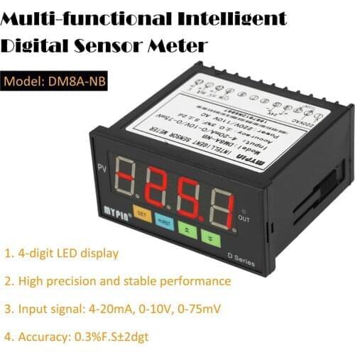 Digital Sensor Meter Multi-functional Intelligent LED Display 0-75mV/4-20mA/0-10V Input Pressure Transmitters