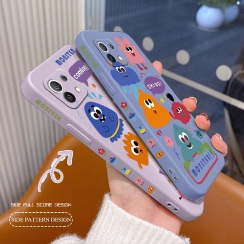 Flower Square Soft Case For Xiaomi Mi 11 11i 10T 9T Pro Lite 10 10S 9 8 Poco F2 X2 F3 Pro Liquid Silicone Phone Cover Case