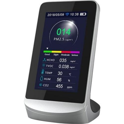 Air Quality Detector TVOC PM2.5 Carbon Dioxide Formaldehyde Dust Detector New WIFI Multifunctional Meter Monitor LCD Display