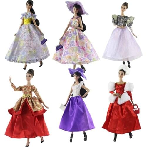 Designed Luxury Toy 1/6 BJD Doll Clothes For Barbie Dress Princess Party Gown Wedding Dresses Hat Handbag 11.5" Dolls Accessory