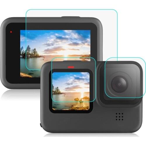 For GoPro HERO 9 Camera Screen Protector Lens + LCD Display Tempered Glass Film For GoPro HERO 9 Black Accessories