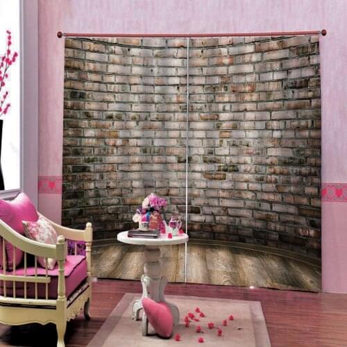 European Large 3D Curtain Brick Wall Decor Curtains For Living Room Bedroom Modern Fashion Boy and Girls Room Cortinas