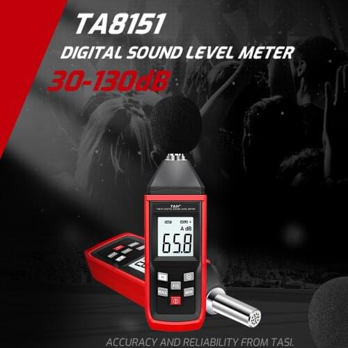 TASI TA8151 Digital Sound Level Meter SLM Noise Tester Sound Detector Decibel Monitor 30-130dB Acoustic Measurement Instrument