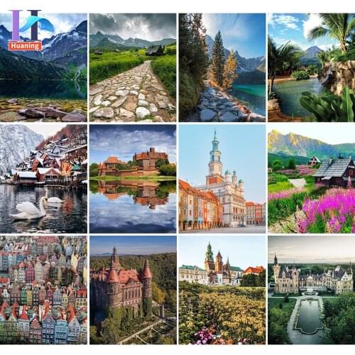 Painting By Numbers Pictures For Adults On Canvas With Framed Landscpae Digital Coloring Drawing Oil Paint By Number Home Decor