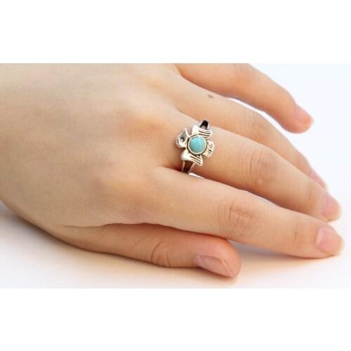 Antique ring Blue stone ring, for women The little eagle ring for women