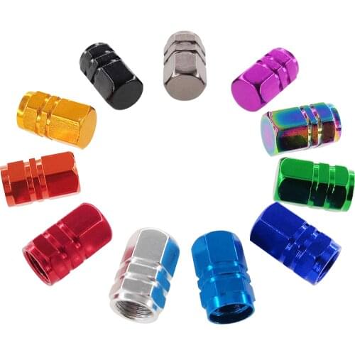 500pcs Alloy Car Tire Valve Stem Caps Aluminum Tyre Valve Stem Air Dust Cap Tire Valve Truck Bike Wheel Rim Hex Valve Stem Cover