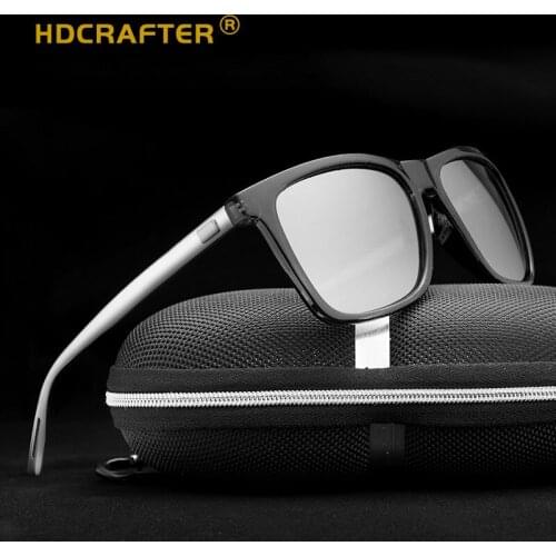 HDCRAFTER Mens Retro Aluminum TR90 Square Sunglasses Polarized Lens Vintage Driving Mirrors Eyewear Metal Sun Glasses Women