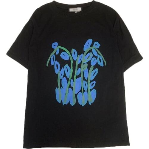 Childlike graffiti print summer round neck loose casual all-match short-sleeved T-shirt