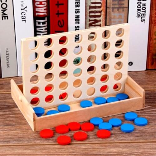 Line Up 4 Classic Family Board Four In A Row Wooden Game Boys Girls Educational Math Fun Toy Family Parties Entertainment