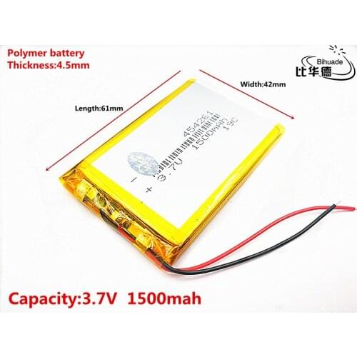 3.7V 1500mAh 454261 Lithium Polymer Li-Po li ion Rechargeable Battery Lipo cells For Bluetooth speaker GPS PDA portable DVD DVR