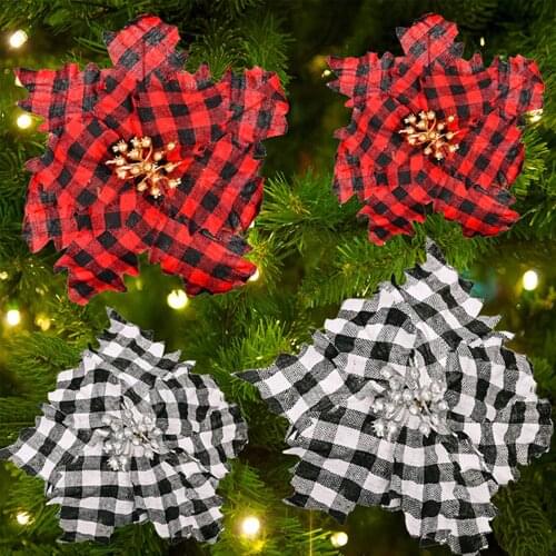 Scalable Artifical grid Christmas Flowers Christmas Tree Decoration Fake Flowers Xmas Ornaments New Years Decor 2021