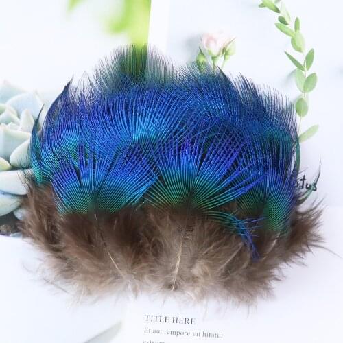 Fly Tying Material Natural Blue Pheasant Feathers for DIY Jewelry Accessories Decoration 8-12cm Chicken Plumes