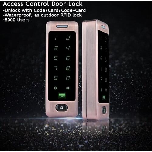 Metal RFID Door Lock Reader Touch Keyboard 125KHz 13.56MHz Outdoor Access control lock Wiegand 26/34 Home Electric Digital Lock