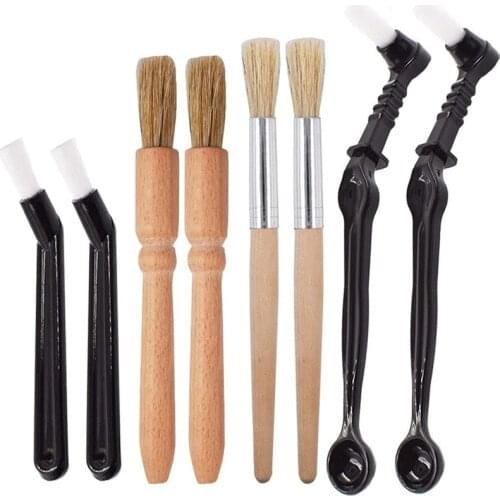 Coffee Brush Set Professional Espresso Brush Kit ,Wooden Coffee Grinder Machine Cleaning Brush and Nylon Espresso Brush