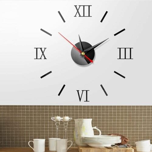 3D Large Modern Gesign Wall Clocks Mirror Sticker Big Stickers Home Decor Decorative DIY Living Room Bedroom Fashion New Hot