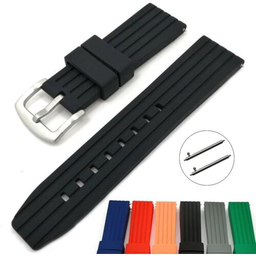 20mm 22mm 24mm Sport Silicone Watch Strap Quick Release Waterproof Men Women Universal Rubber Wrist Band Bracelet Accessories