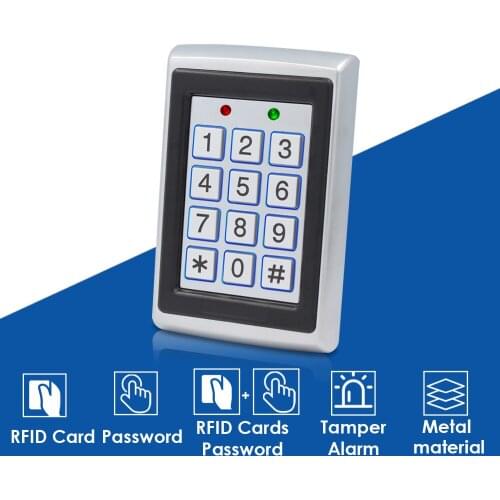 RFID Metal Access Control EM Card Reader Keypad W/ Users 125KHz Door 2000 Fobs Key Access Keypad Reader Card
