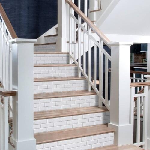 6pcs Self-adhesive Staircase Sticker 3D White Brick Removable Stairs Sticker Vinyl PVC Stairway Mural Escalera Home Decor