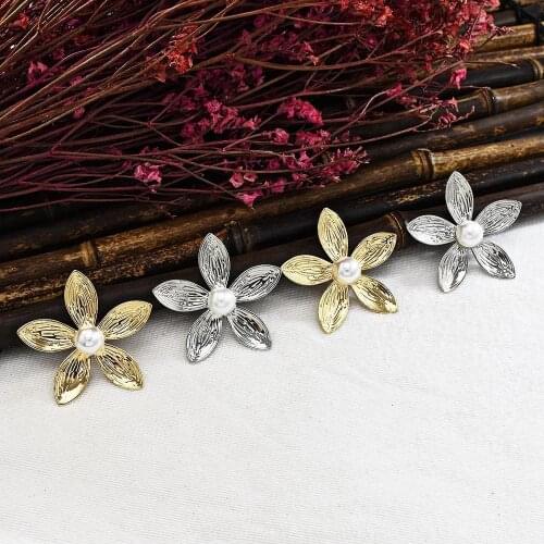 Sexy Woman smell Flower Earrings Party Club Accessories Ear Stud Earrings Korean Pearl Earrings Fashion Jewelry