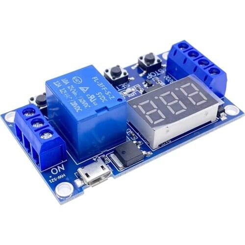 SHGO HOT-HW-521 Digital Time Delay 1 Way Relay Trigger Cycle Timer Delay Switch Circuit Board Timing Control Module