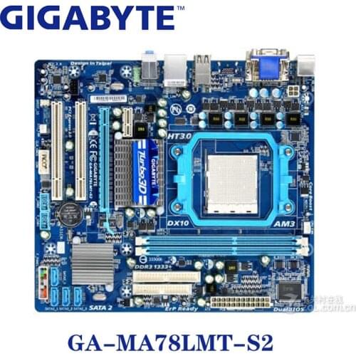 Socket AM3 For AMD 760G Gigabyte GA-MA78LMT-S2 Motherboard DDR3 8GB GA MA78LMT-S2 Desktop Systemboard ATX Used PCI-E X16 Used