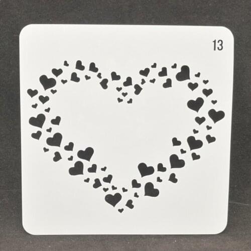 Lovely heart Layering Stencils for Diy scrapbook/photo album Decorative Embossing coloring,painting stencil,home decor