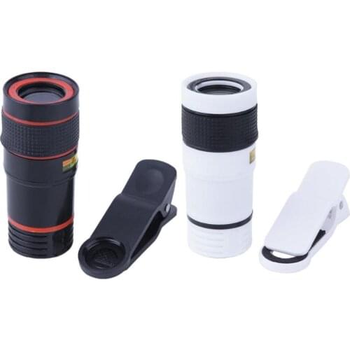 Universal 8X Zoom Phone Clip Monocular Camera Lens External Optical Telephoto Telescope Lenses For iPhone Samsung Huawei