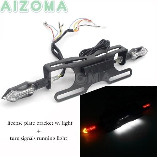 Universal Rear Fender Eliminator License Plate Bracket Lights w/ Signals Brake Tail Lamp for Ducati Yamaha Kawasaki Honda Suzuki