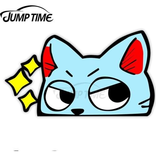 JumpTime 13 x 6.5cm Cat Kitty Anime Peek Peeking Peekers Peekabo Window Vinyl Car Bumper Anime Stickers Waterproof Vinyl Decor