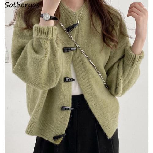 Women Gentle Cardigan Classic Loose Solid Knitted Soft Outwear Daily Trendy Students Leisure Sweaters High Quality All-match Hot