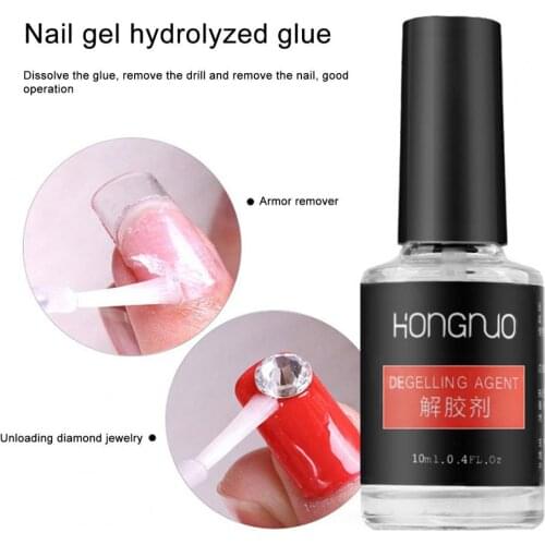 10ml Liquid Nail Dissolve Agent Easily Operation Cleaning Gel Remove Glue Fake Nails Dissolving Agent Cleaner for Manicure