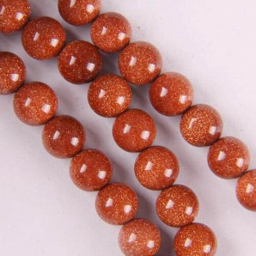 10MM Golden Sandstone Round Loose Beads 14.5 Inch Jewelry For Woman Gift Making B129
