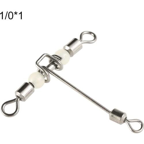 10Pcs 3 Way Luminous T-Shape Cross-line Rolling Fishing Connector Swivel Hooks Fishing Accessories Combo Terminal Tackle Rig