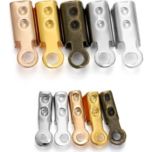 2mm Wax Thread Velvet Rope End Buckle Iron Clip Necklace Spinning Rope Buckle Accessories Jewlery Making Supplies Wholesale