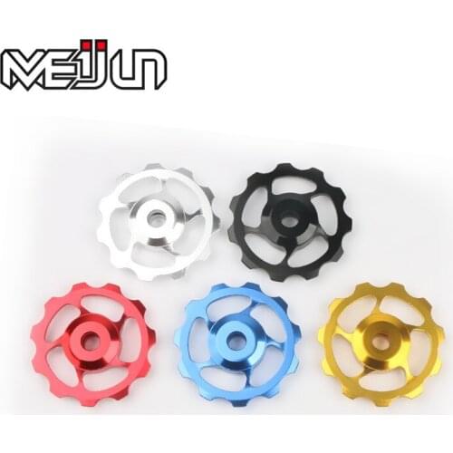 MEIJUN 2pcs Mountain Bike Rear Derailleur Pulley Wheel CNC + Sealed Bearing Process Bicycle Rear Derailleur Bicycle Wheel Parts