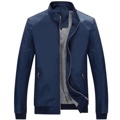 2021 Men Pu Leather Jackets New Fashion Male PU Jacket Slim Fit Coat Men Stand Collar PU Coats Leather Biker Jackets